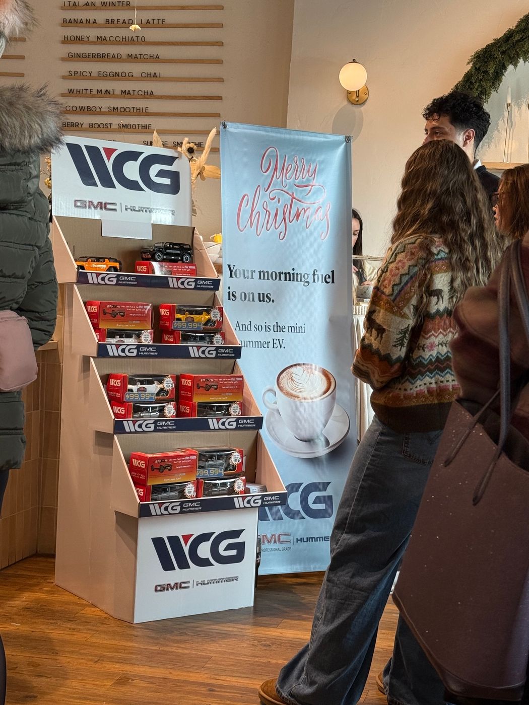 Customers gathered around the Motibox display during the retail event